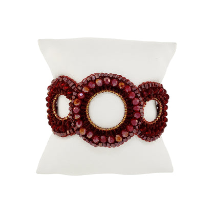 Burgundy Mix Gush Handmade Crochet Bracelet