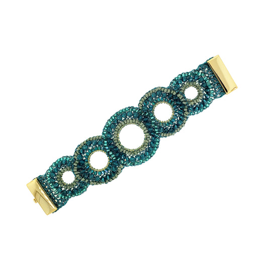 Teal Mix Gush Handmade Crochet Bracelet