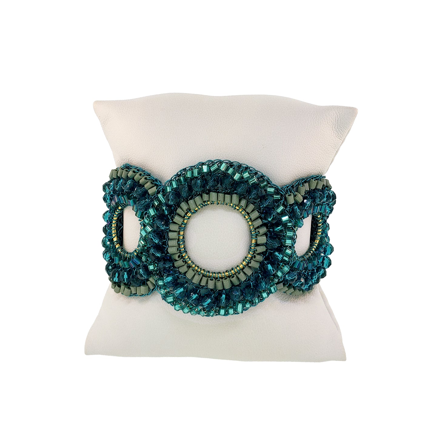 Teal Mix Gush Handmade Crochet Bracelet