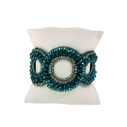 Teal Mix Gush Handmade Crochet Bracelet