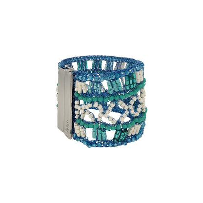 Ocean Blue Mix Clio Handmade Crochet Bracelet