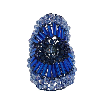 Royal Blue Mix Rooks Handmade Crochet Ring