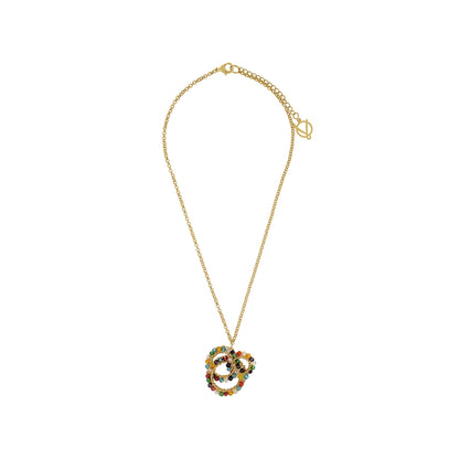 Multi & Gold Ellie Maxi Handmade Crochet Necklace