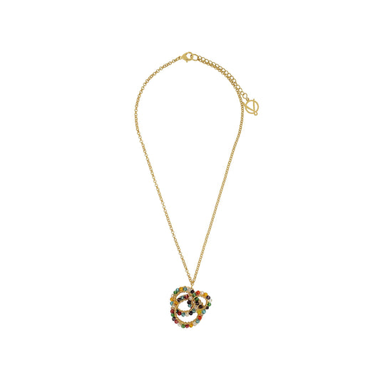 Multi & Gold Ellie Maxi Handmade Crochet Necklace