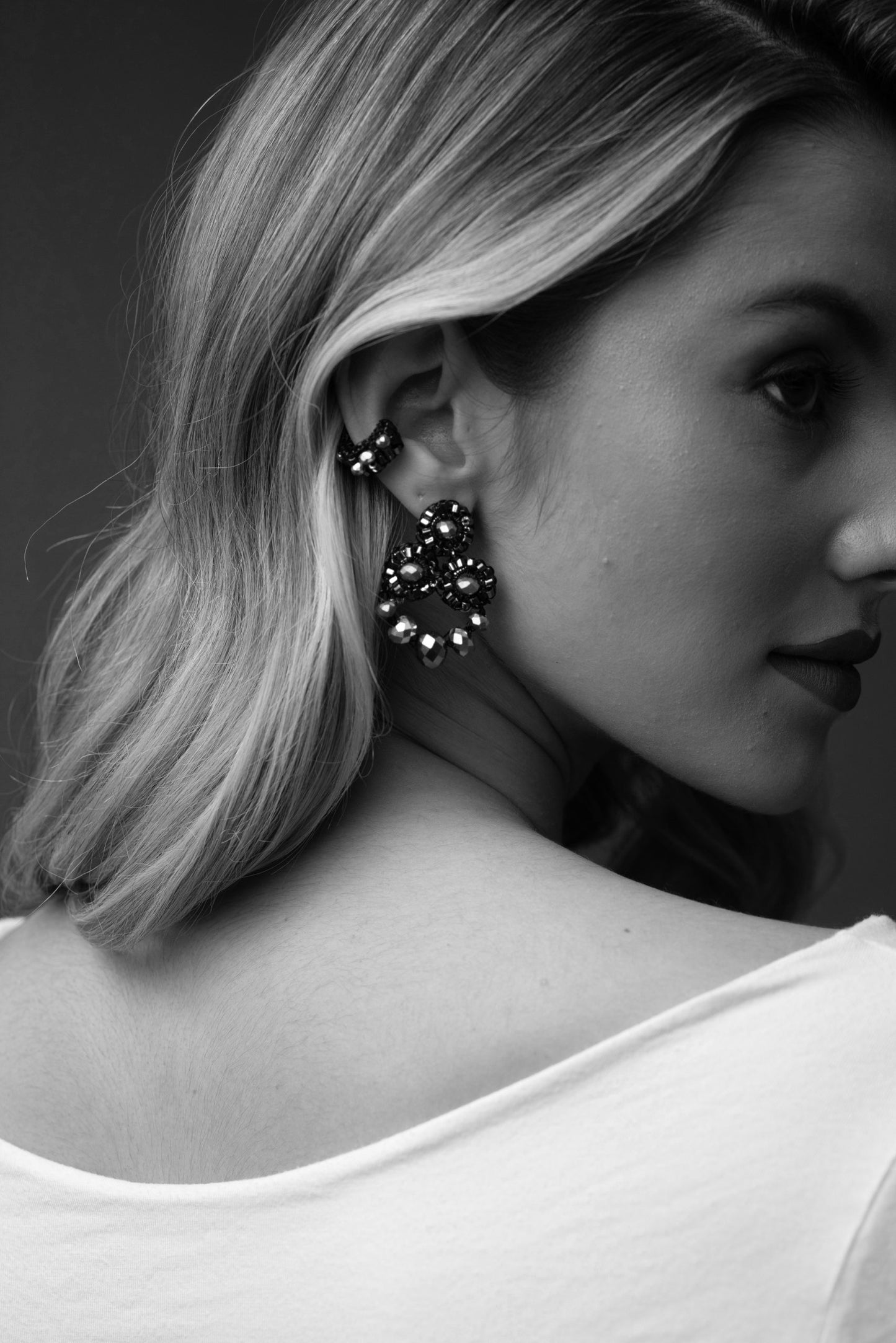 Seafoam Blue Mix Royal Flush Handmade Crochet Earrings