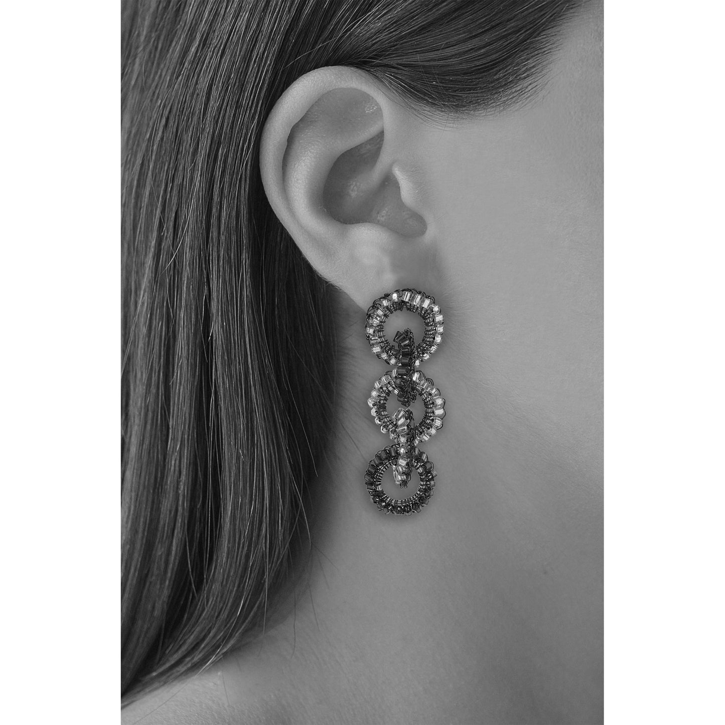 Ocean Teal Mix Nova Maxi Handmade Crochet Earrings