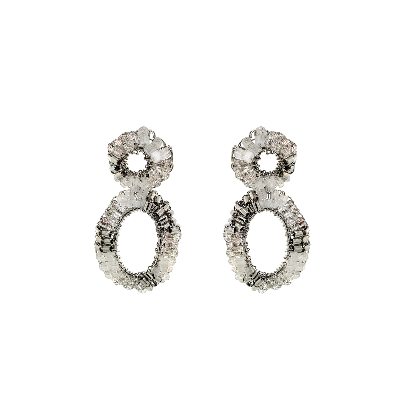 Silver Mix Artemis Mini Handmade Crochet Earrings