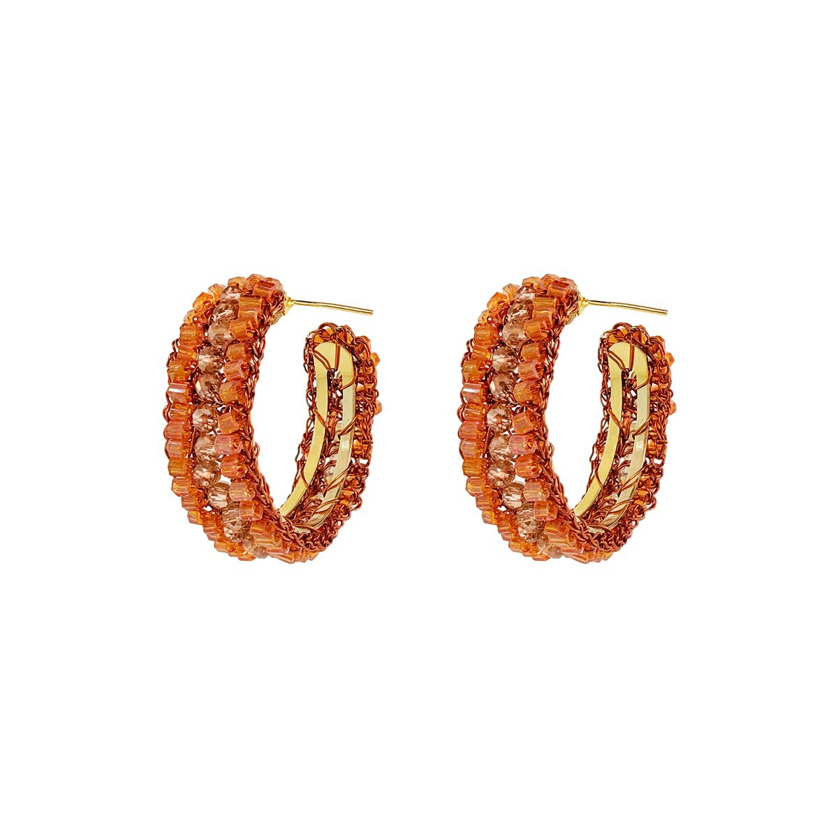 Flamme Mix Icon Hoops Handmade Crochet Earrings