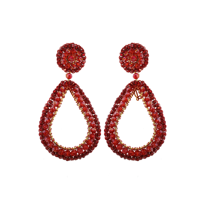 All Red Avery Handmade Crochet Earrings