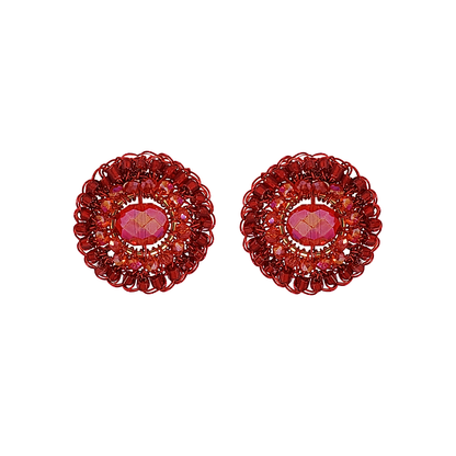 Red Velvet Post Handmade Crochet Earring