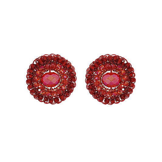 Red Velvet Post Handmade Crochet Earring