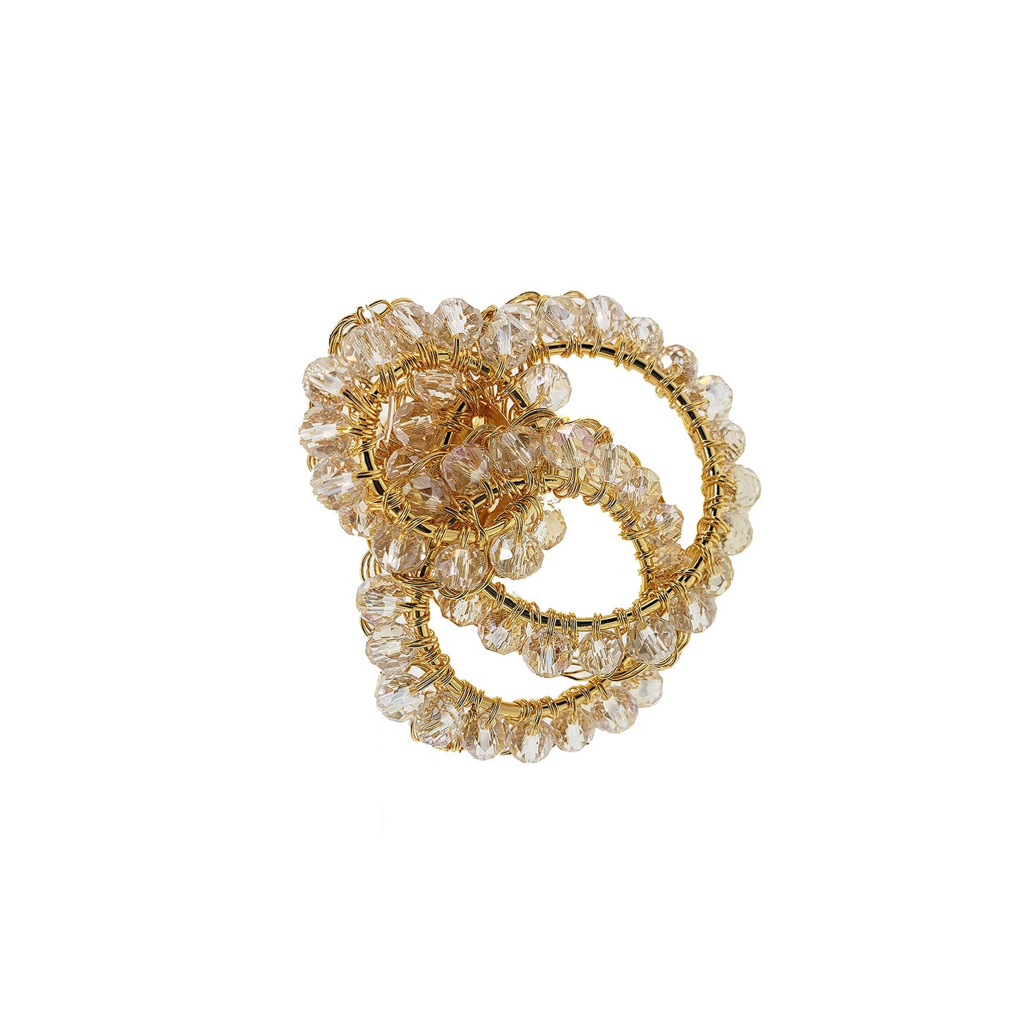 Clear & Gold Ellie Handmade Crochet Ring