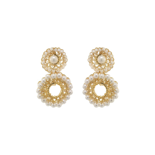 Pearl & Gold Zara Mini Handmade Crochet Earring