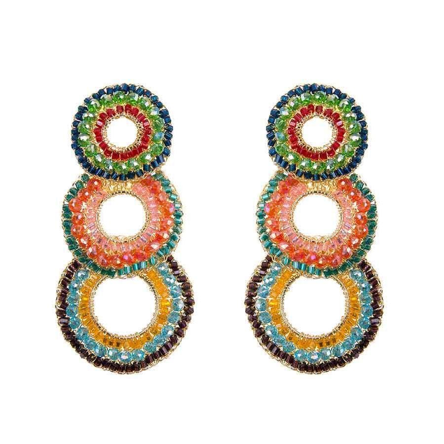 Multicolor & Gold Gush Handmade Crochet Earrings