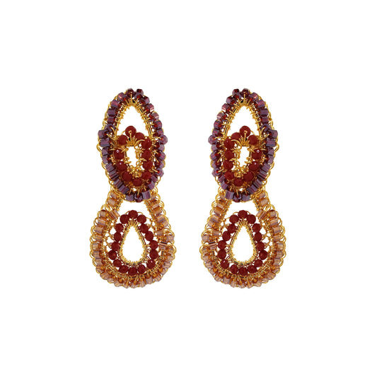 Crimson Red Mix Kali Handmade Earrings