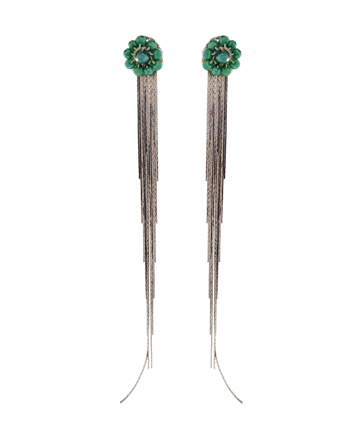Green & Silver Selene Handmade Earrings
