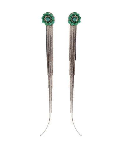 Green & Silver Selene Handmade Earrings