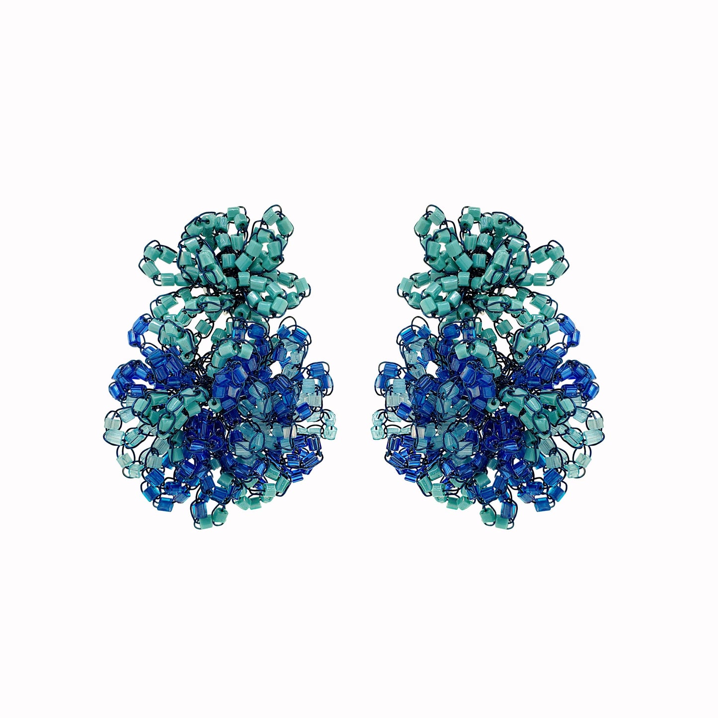 Denim Blue Mix Agnes Handmade Crochet Earrings