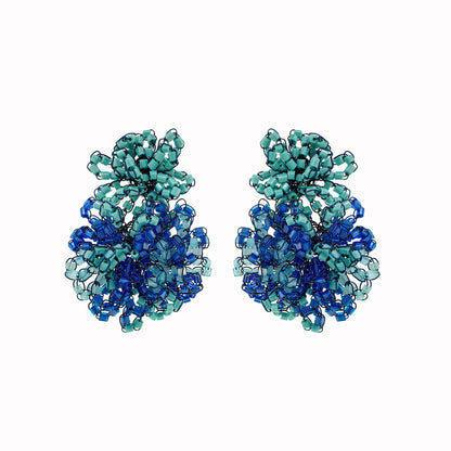 Denim Blue Mix Agnes Handmade Crochet Earrings