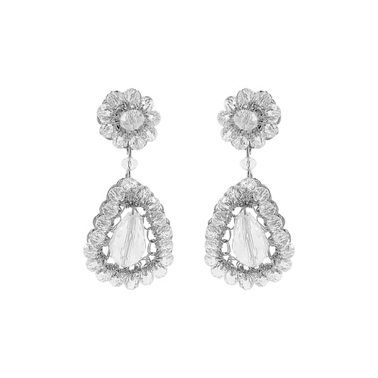 Clear & Silver Malu Handmade Earrings