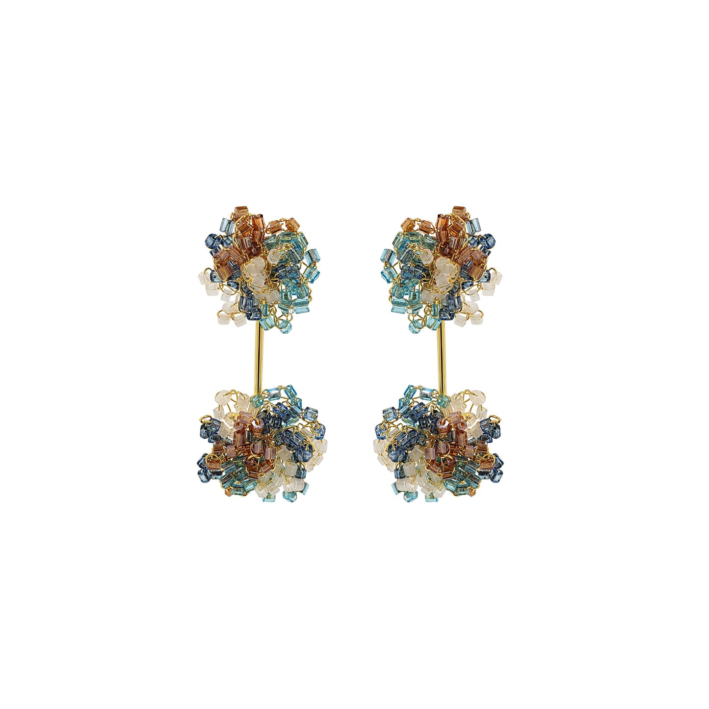 Seafoam Blue Mix Agatha Handmade Crochet Earrings