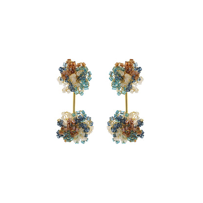Seafoam Blue Mix Agatha Handmade Crochet Earrings