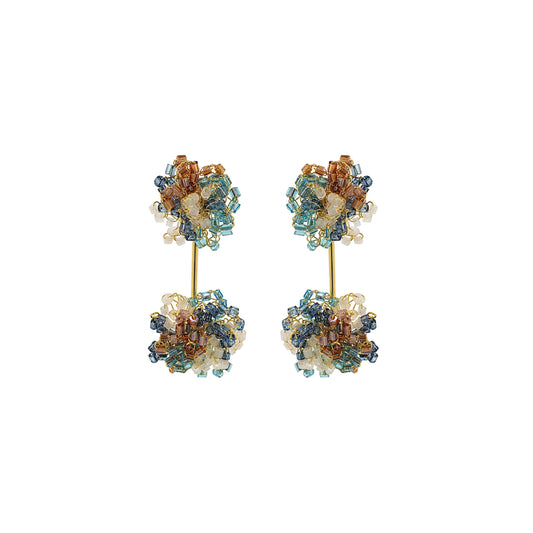 Seafoam Blue Mix Agatha Handmade Crochet Earrings