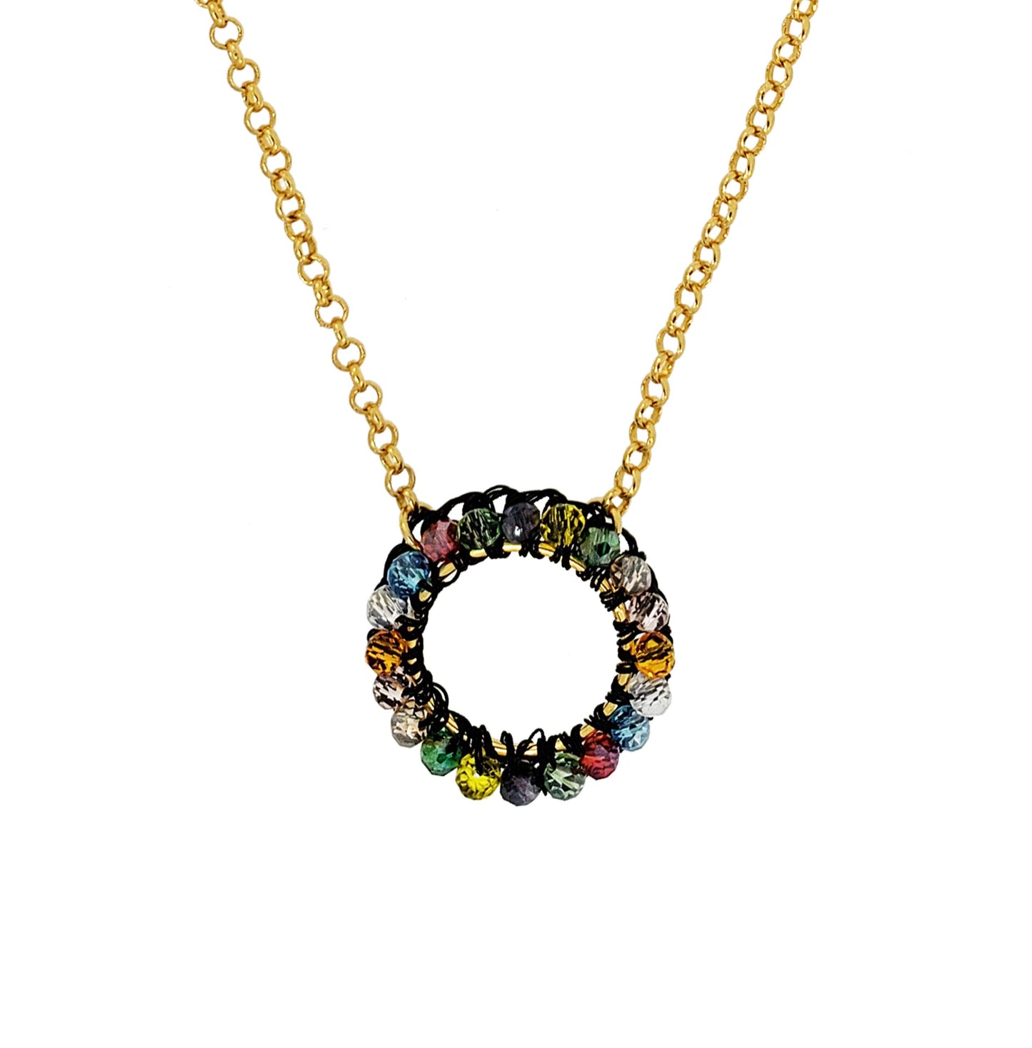 Multicolor & Black Ellie Handmade Crochet Necklace