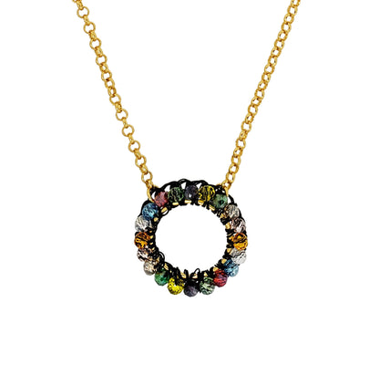 Multicolor & Black Ellie Handmade Crochet Necklace