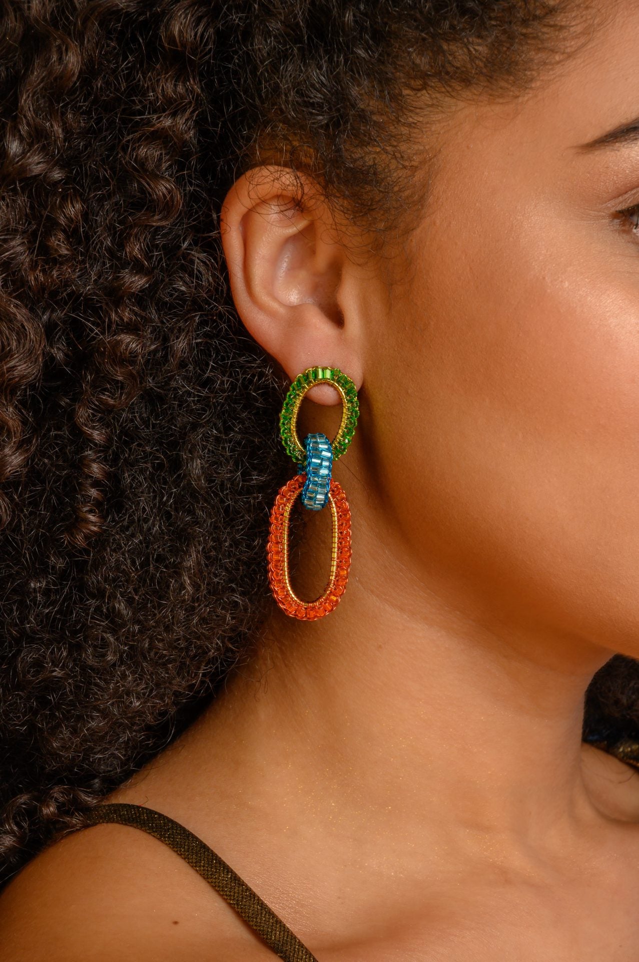 Confetti Mix Stevie Handmade Crochet Links Earring