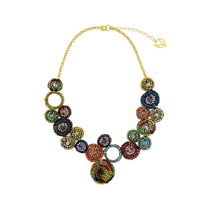 Multi & Black Patchwork Handmade Necklace