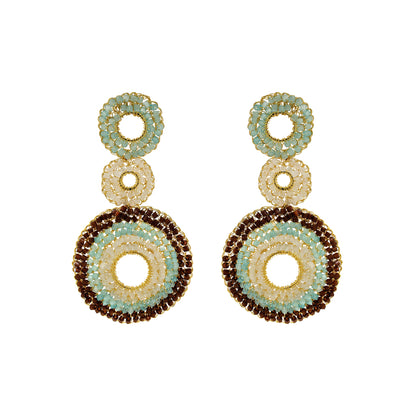 Blue & Brown Mix Gia Handmade Crochet Earrings