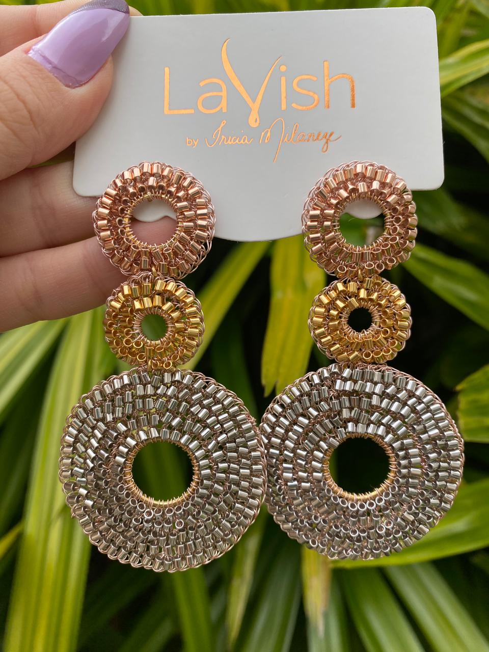 Trio Gold Mix Gia Handmade Earrings