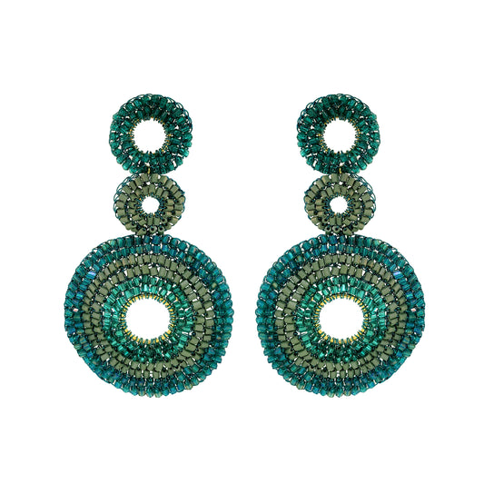 Teal Mix Gia Handmade Cascade Earrings