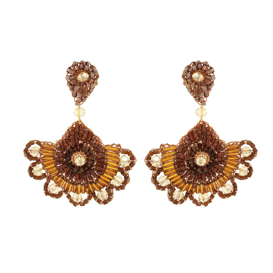 Mocha Mix Blitz Dangle Handmade Crochet Earrings