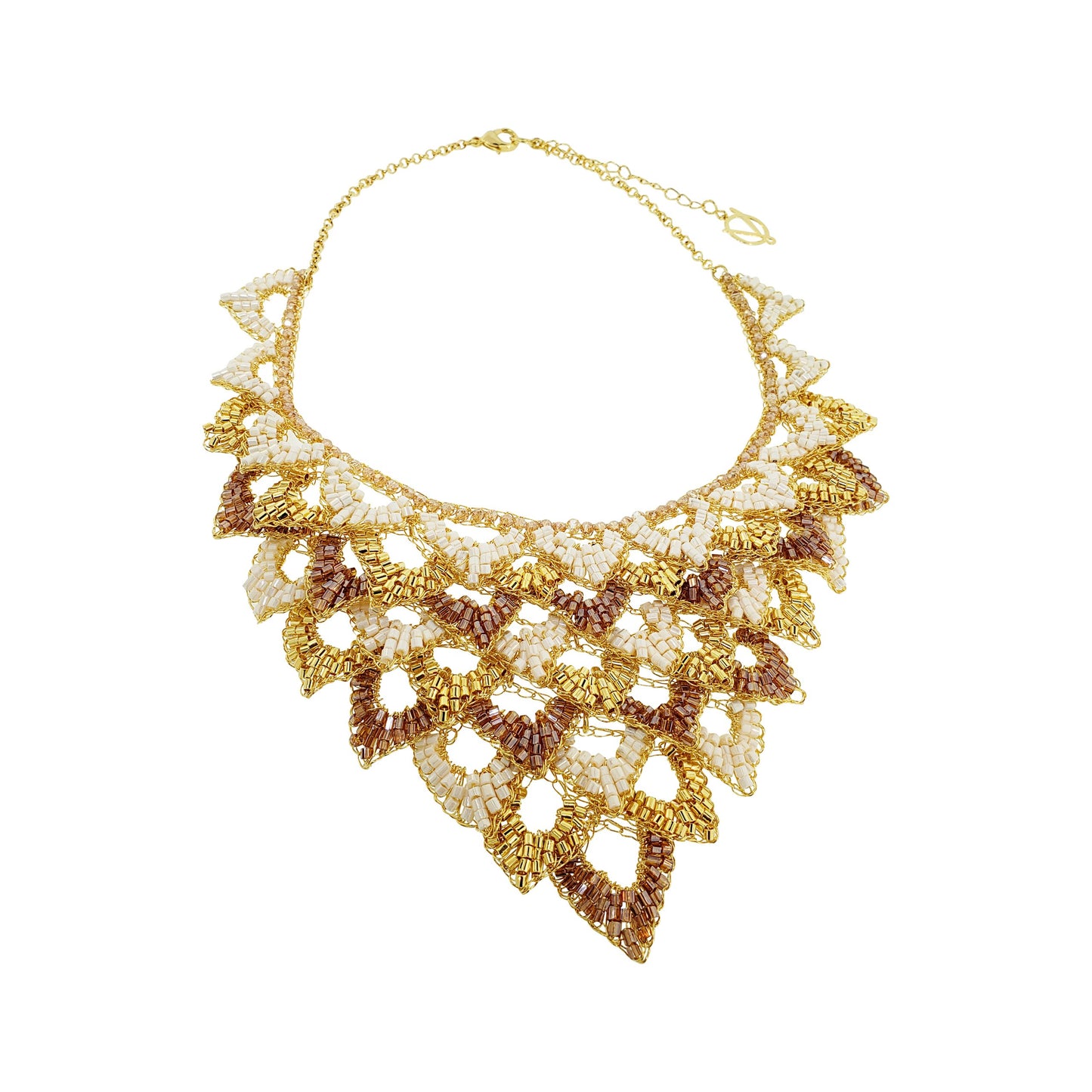 Golden Mix Mermaid Maxi Handmade Crochet Necklace