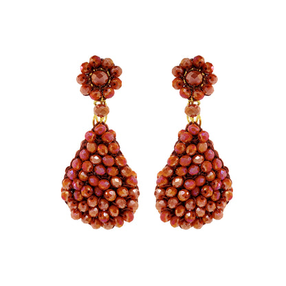 Peach Orange Zoelle Drop Handmade Crochet Earrings