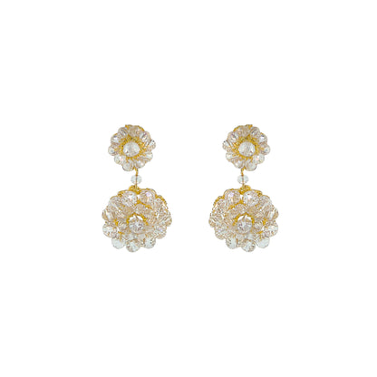 Crystal Drop Mandala Handmade Crochet Earrings