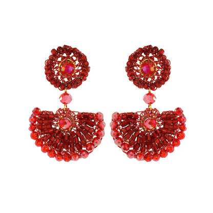 Red Velvet Mystra Dangle Handmade Crochet Earrings