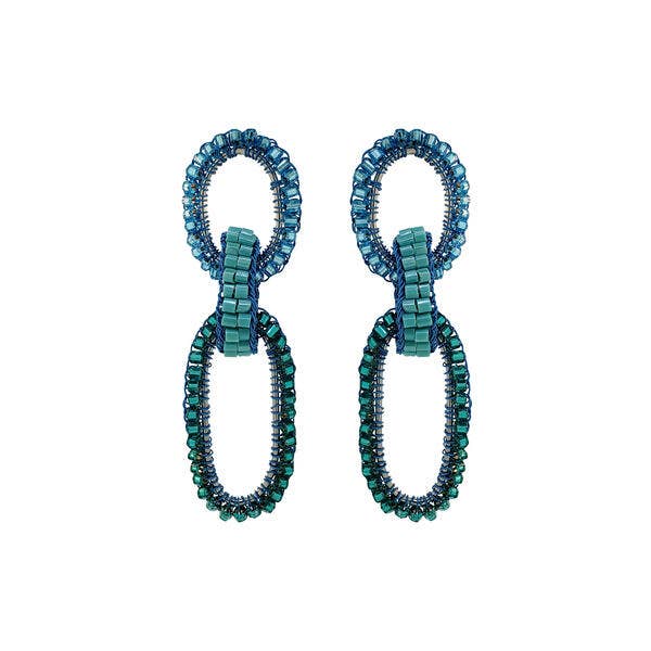 Ocean Blue Mix Stevie Handmade Crochet Earrings