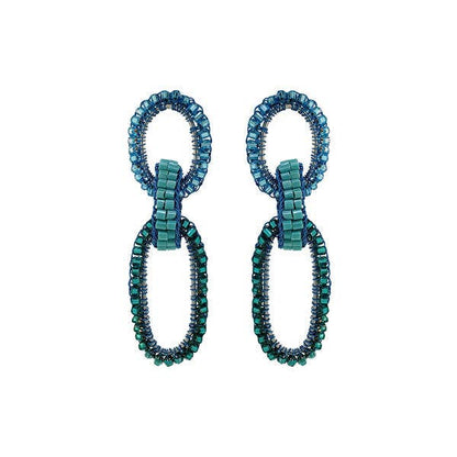 Ocean Blue Mix Stevie Handmade Crochet Earrings