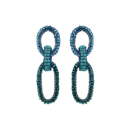 Ocean Blue Mix Stevie Handmade Crochet Earrings