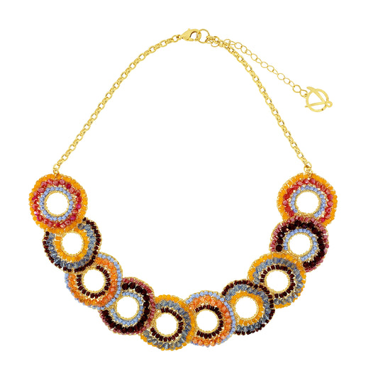 Sunrise Mix Gush Handmade Crochet Necklace