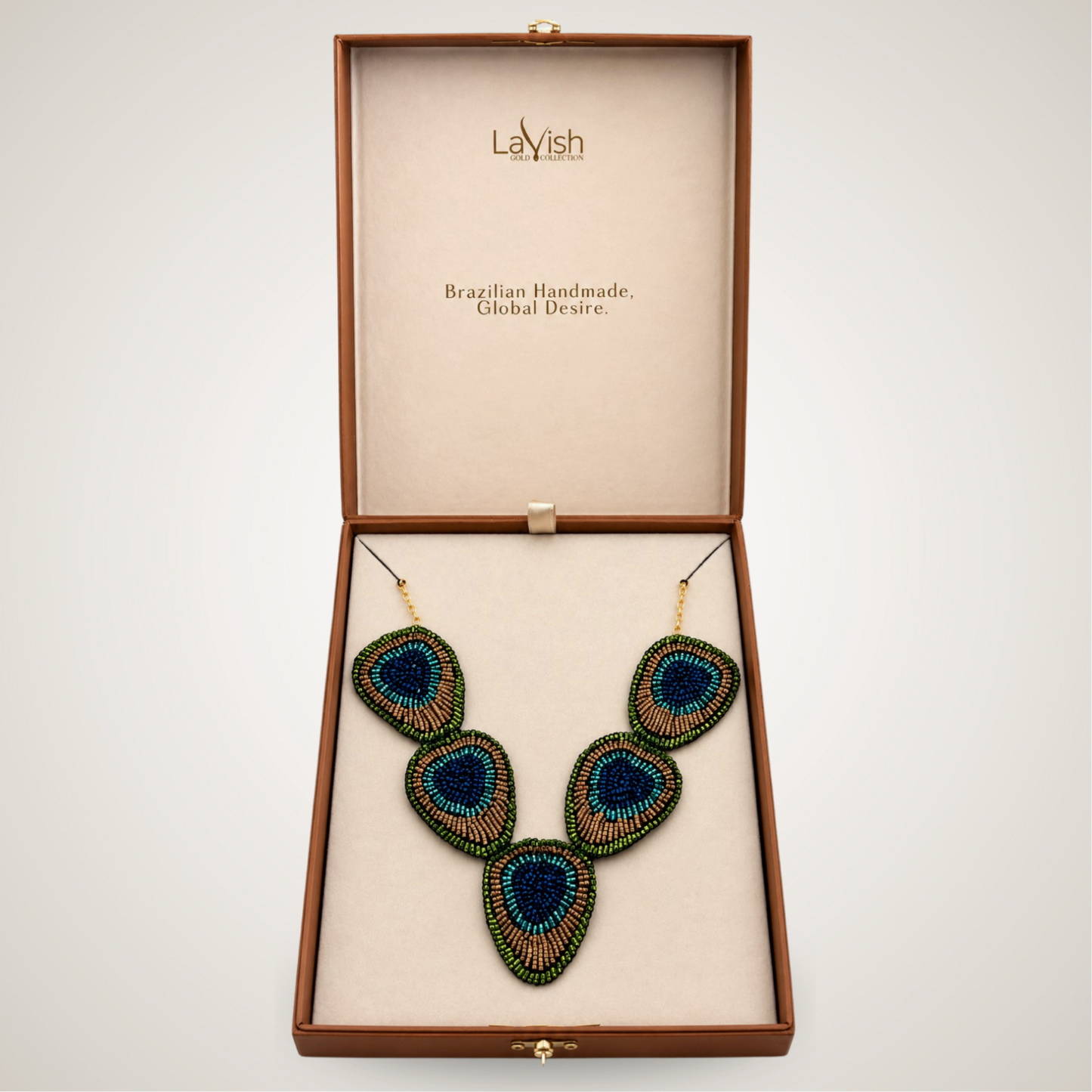 Peacock Statement Necklace Handcrafted