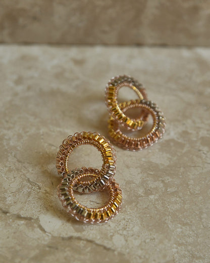 Trio Gold Mix Nova Handmade Crochet Earrings