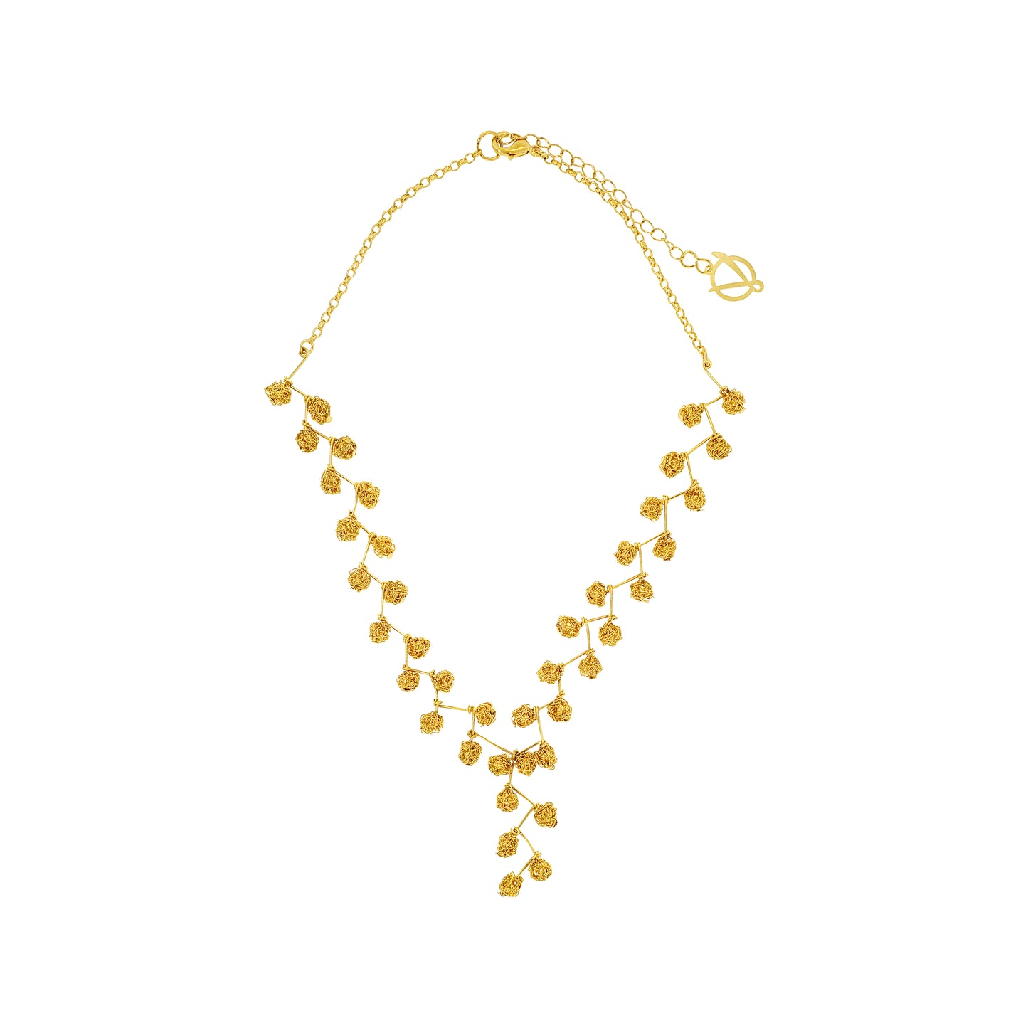 All Gold Dome Maxi Handmade Crochet Necklace