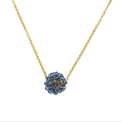 Blue & Gold Maya Handmade Crochet Necklace