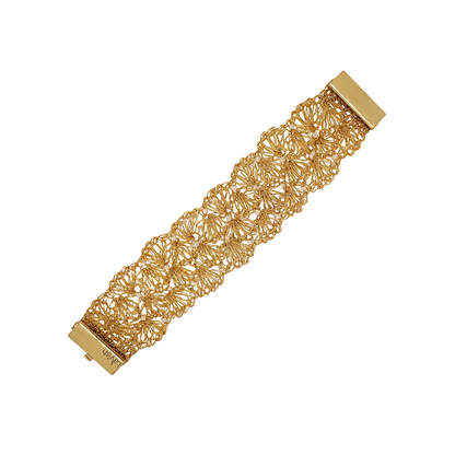 Pearl & Gold Shells Handmade Crochet Bracelet