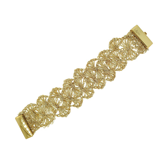 Vintage Gold Shells Handmade Crochet Bracelet