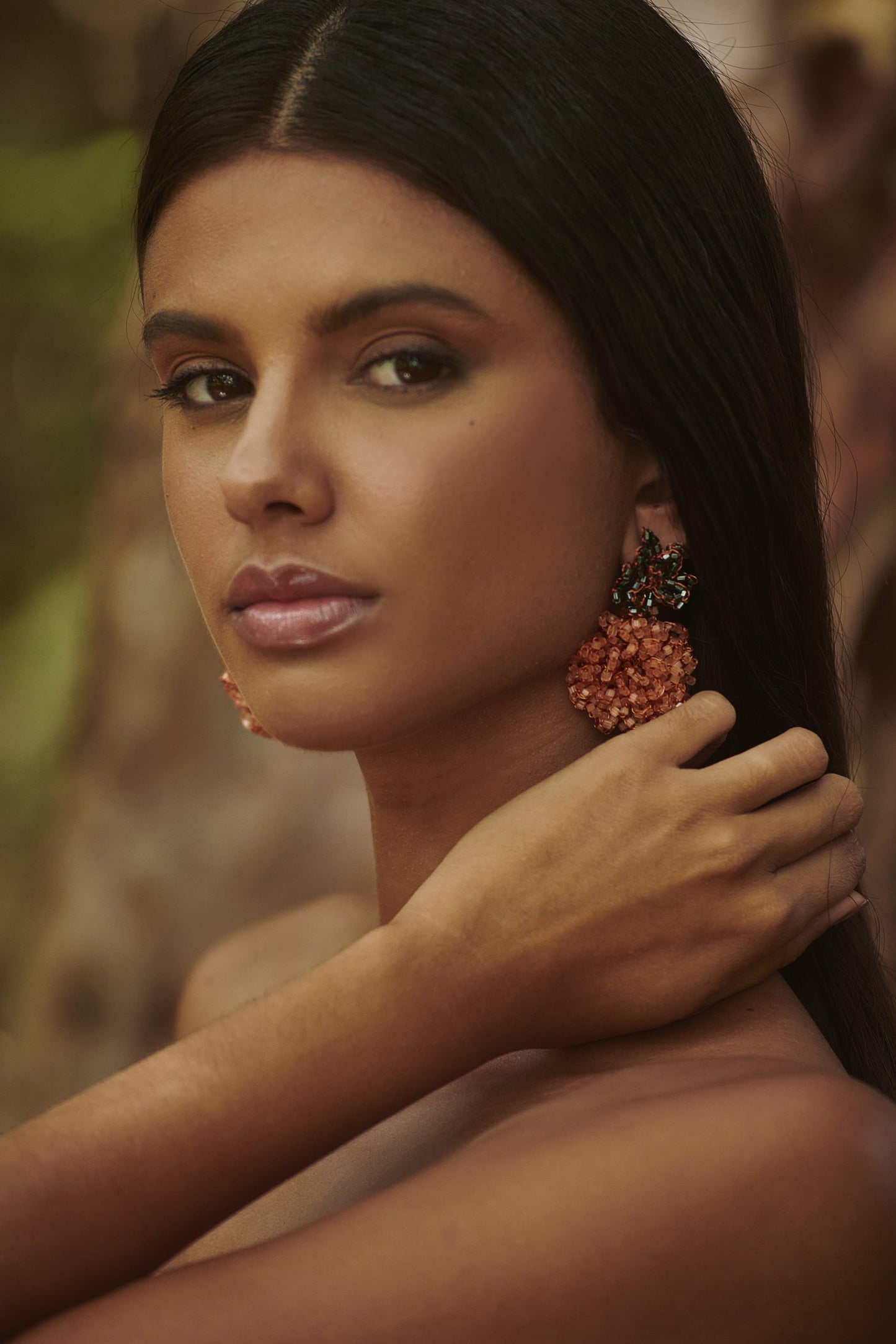 Mystic Amber Mix Agnes Handmade Crochet Earrings